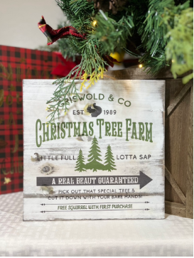 Wood hanging Christmas sign