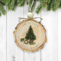 Rustic Wood Christmas Tree Ornament